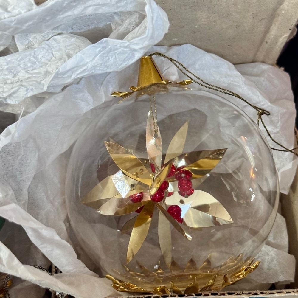 Resl Lenz Set of 6 Colorful Foil & Glass Ornaments- Vintage - Picture 4 of 9